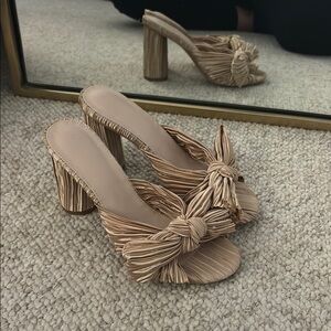 Pleated Bow Sandals